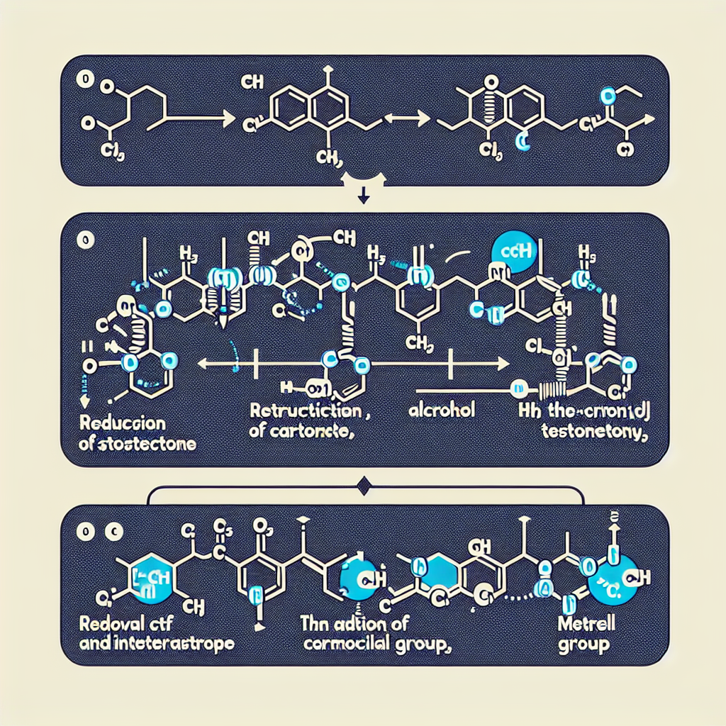 Synthesis pathway of drostanolone pillole
